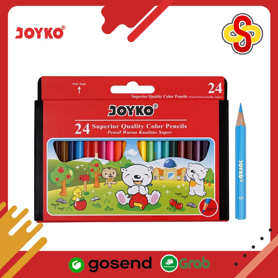 

Pensil Warna Joyko Mini Short Color Pencils - 24 Warna CP-S24
