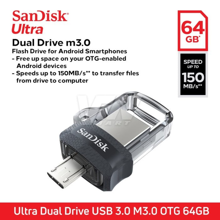 Sandisk Ultra Dual OTG USB Flash Drive USB M3.0 64GB