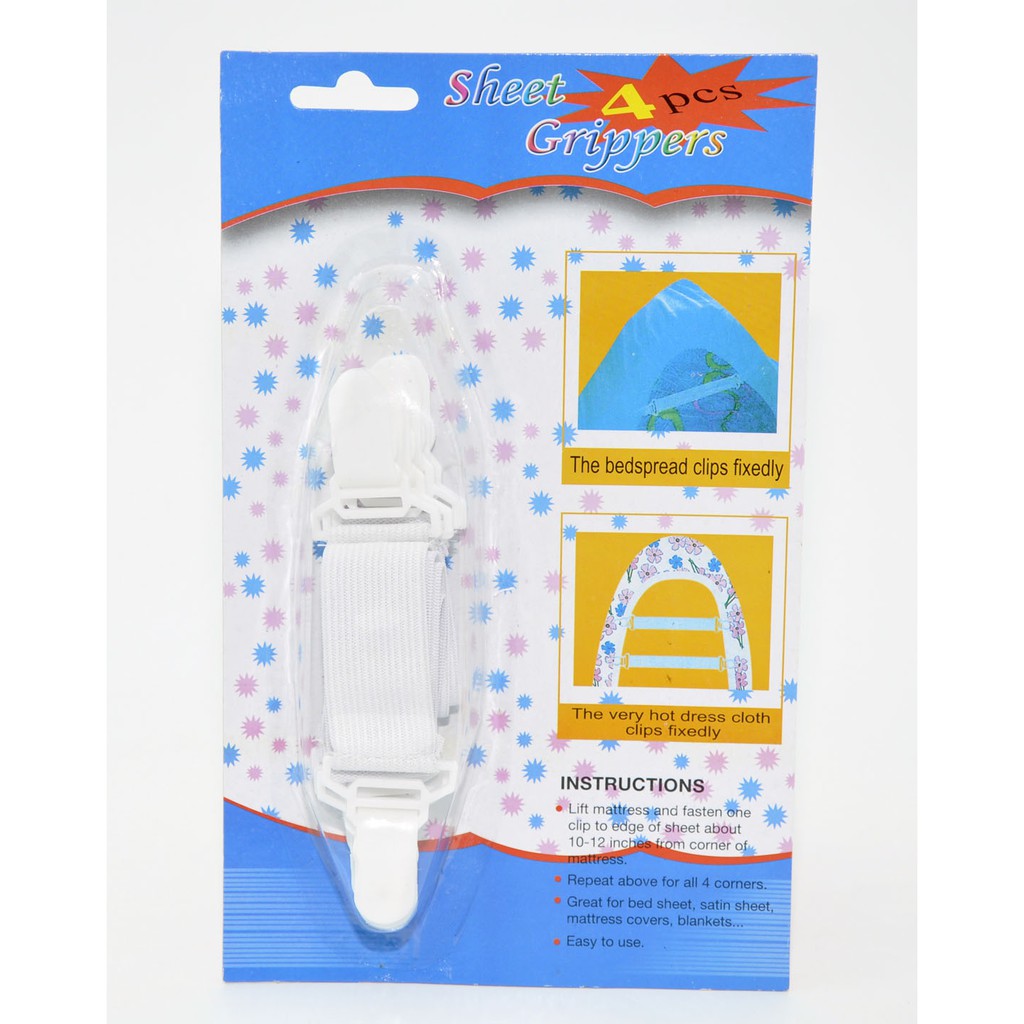 VOM Jepitan sprei sheet grippers ( pengait ujung sprei ) isi 4 - 0182