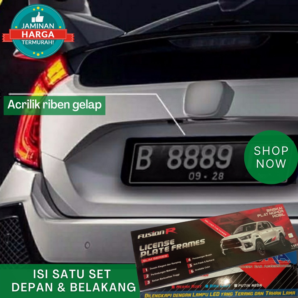 COVER PLAT MOBIL ACRILIK TERMASUK LAMPU