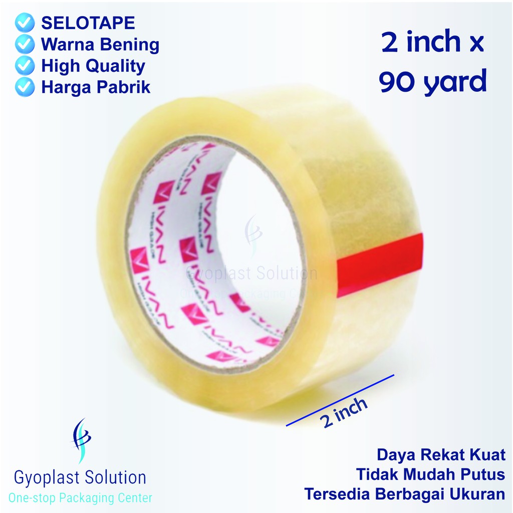 

Isolasi Lakban Solatip Solatape Selotip Selotape Bening 2 inch 90 yard