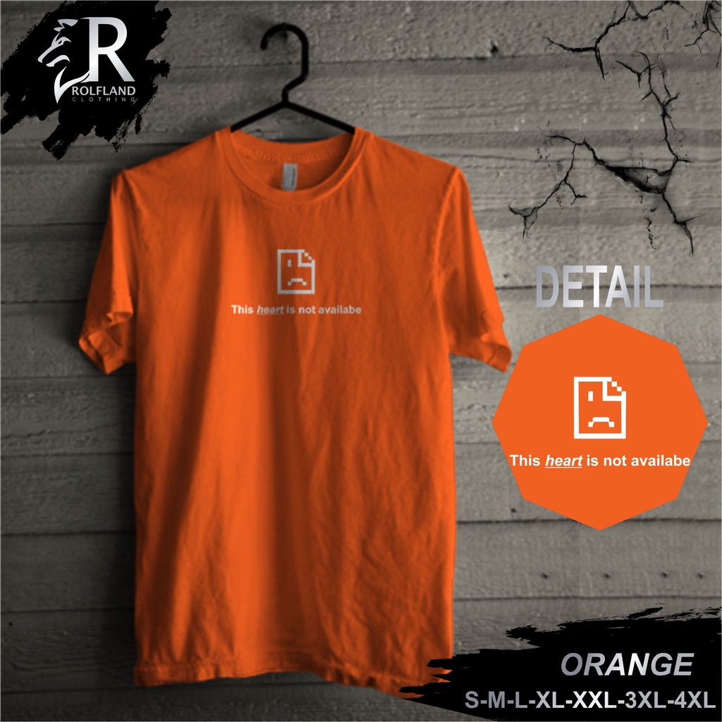Kaos Pria Murah Bagus Distro Keren Jumbo Polos Dewasa dan Motif Not Available Orange Sporty