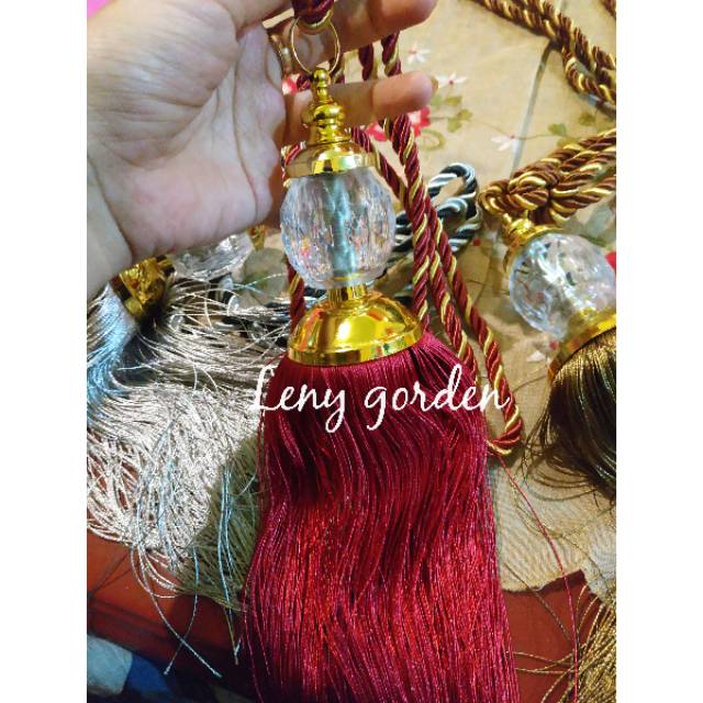 ❤ LENYS ❤ Tali gorden besar / tasel korden kristal / pengikat gorden jumbo premium mewah