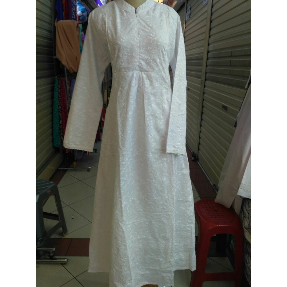 Perlengkapan Haji/Gamis Putih Katun Paris