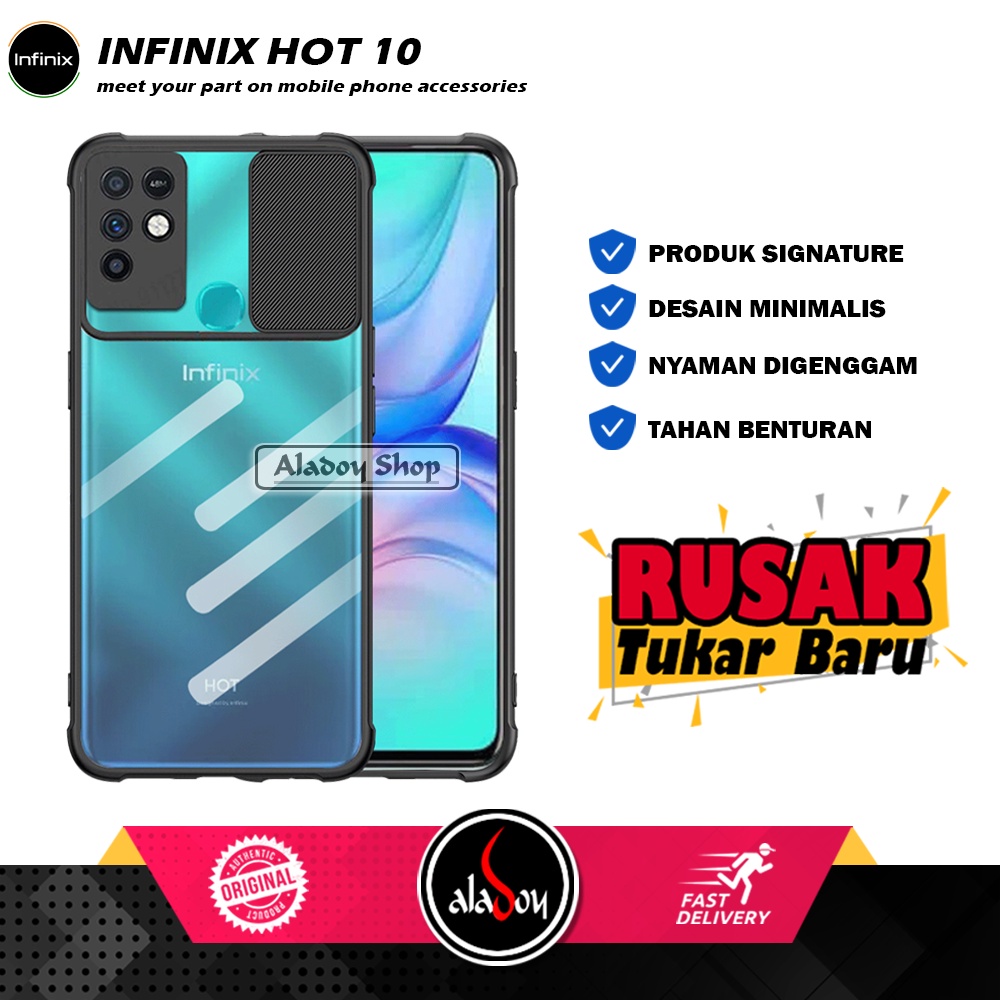 Case Infinix Hot 10 Armor Skide Transparent Premium Casing