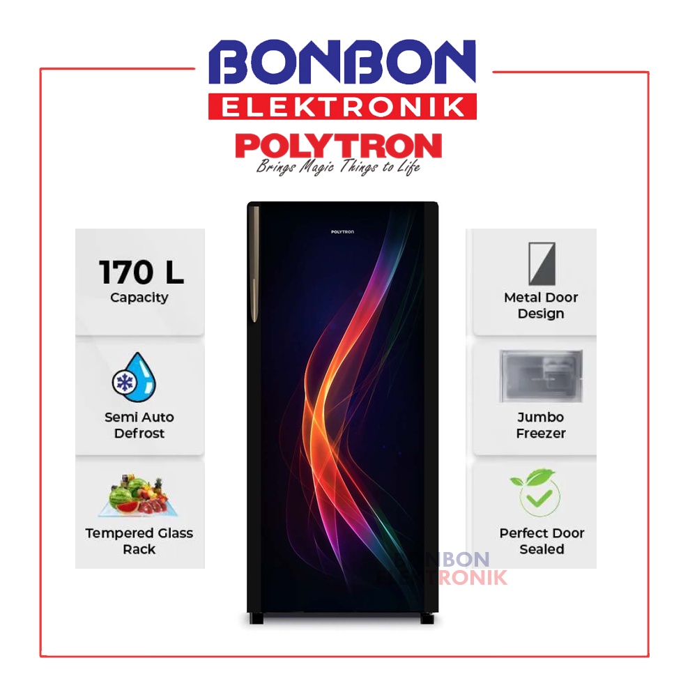 POLYTRON Kulkas 1 Pintu 170 Liter PRA 17PAX / PRA-17PAX 170L