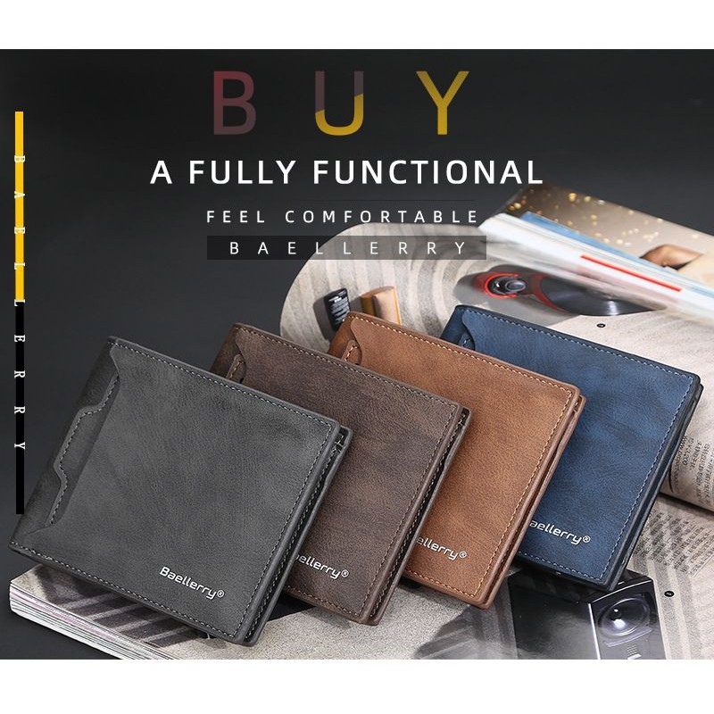 BAELLERRY D9166 Dompet Pria Bahan Kulit PU Leather Premium WATCHKITE WKOS