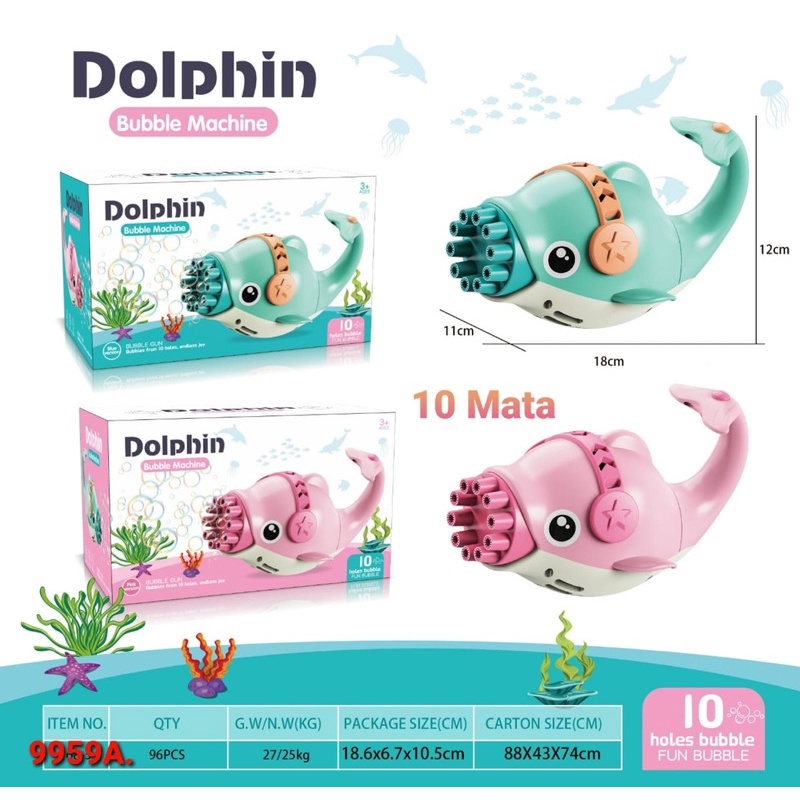 Mainan Bubble Dolphin Galting 10 Mata / Pistol gelembung