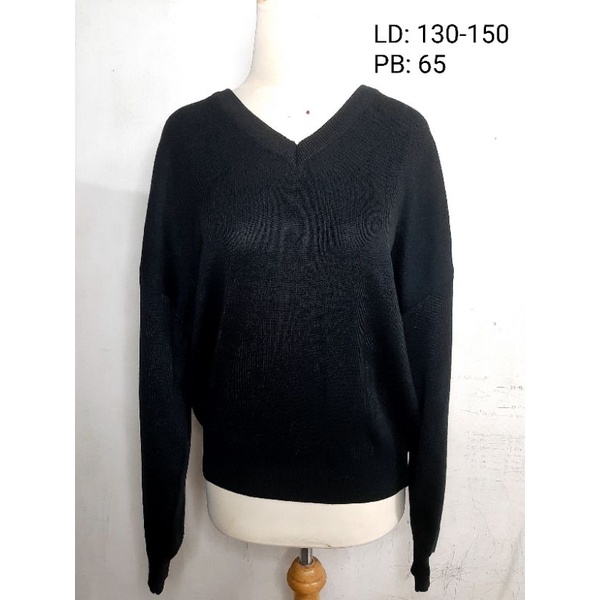 Sweater Hitam Polos Oversize UNISEX (Cowok-Cewek)