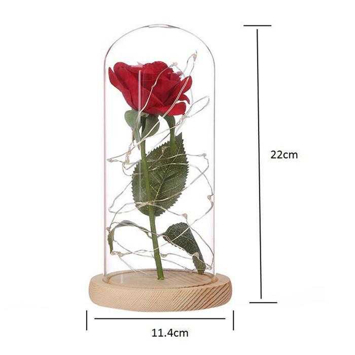 Bunga Mawar Lampu LED Dekorasi Beauty and The Beast Rose Taffled - AC01