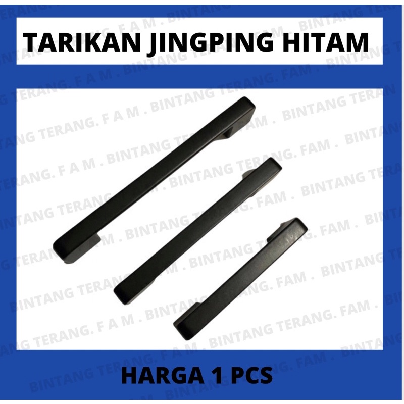 Tarikan Laci Lemari Jingping Hitam ALUMUNIUM / handle minimalis hitam handle lemari - tarikan laci m