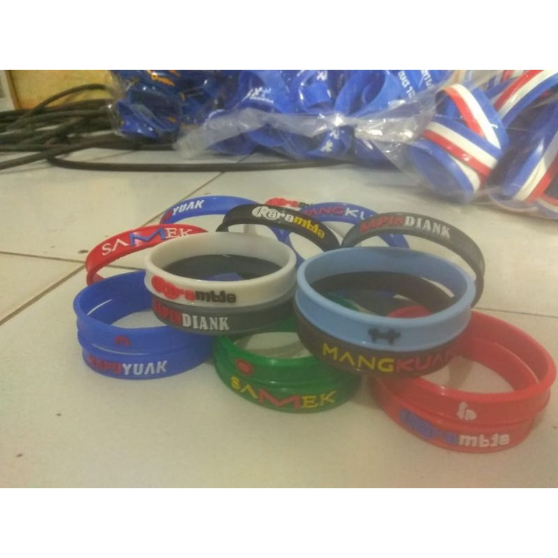 gelang tangan karet rubber elastis varian motif/merck rasta trendy#cartinhy