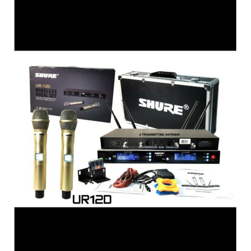 Microphone wireless shure UR 12D+ 2pegang Mic Shure