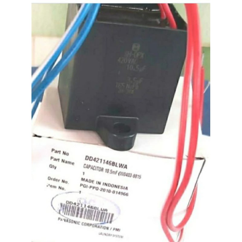 Capasitor mesin cuci PANASONIC 10.5uf 3.5uf ORIGINAL