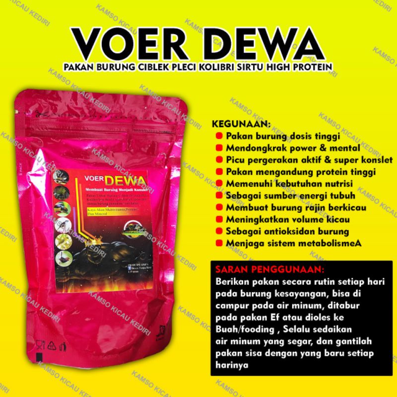 VOER DEWA PUR HALUS PAKAN BURUNG CIBLEK PLECI KOLIBRI SIRTU HIGH PROTEIN DOSIS TINGGI VRDEWA