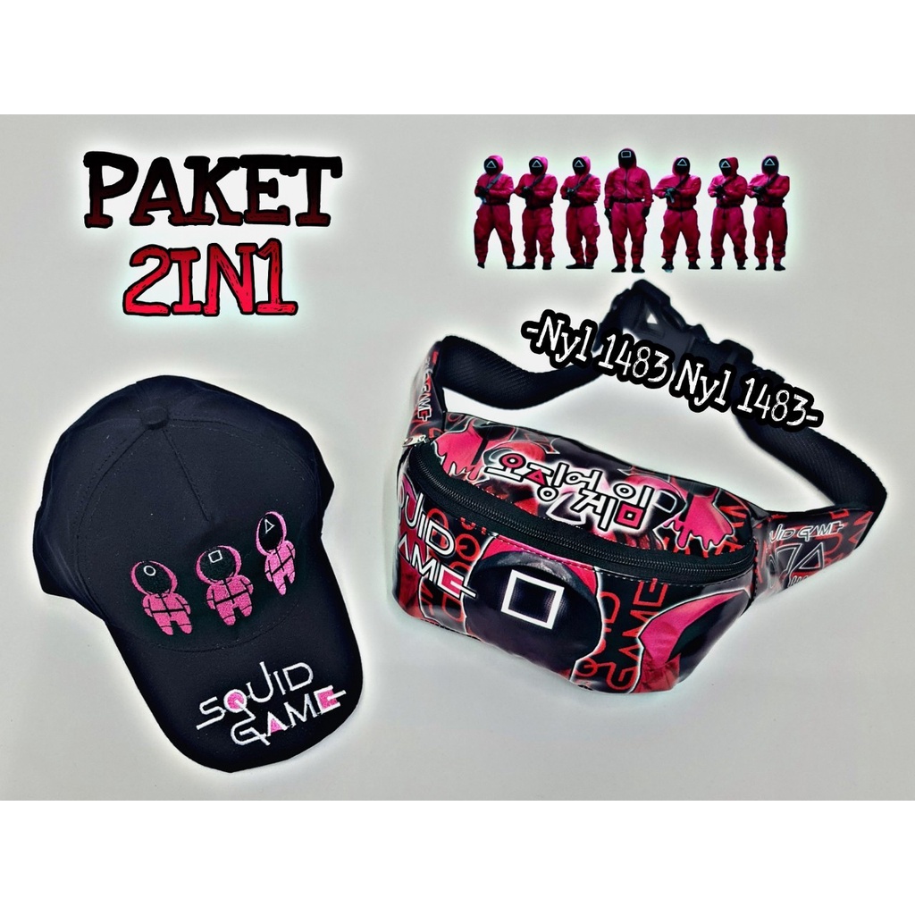 WAISTBAG ANAK KARAKTER / TOPI ANAK LAKI LAKI / TAS ANAK LAKI LAKI / PAKET HEMAT 2IN1