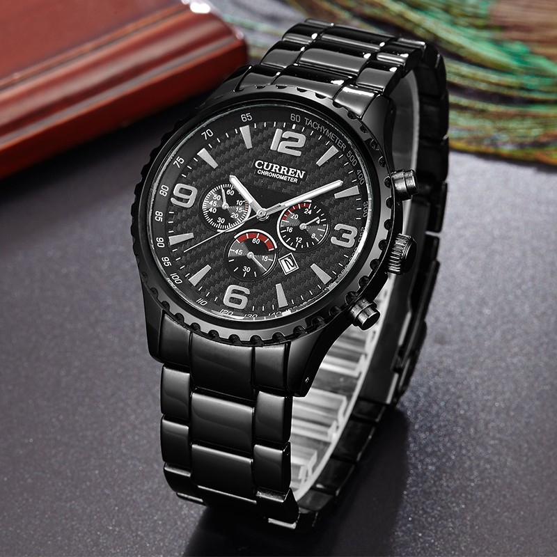 CURREN 8056 Jam Tangan Pria Analog Stainless Steel Chronograph Tidak Aktif WATCHKITE WKOS