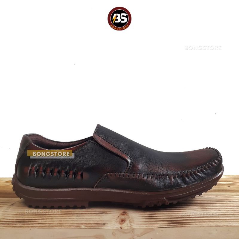 Sepatu pria casual loafer kulit asli ori