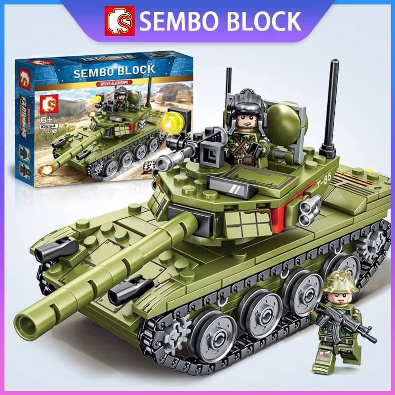 HS Mainan Army Swat Tank Plus 2 Minifigure Tentara 324pcs - Sembo 105514