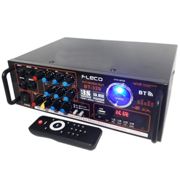 FLECO BT-329 Power Amplifier ampli Bluetooth Stereo Karaoke