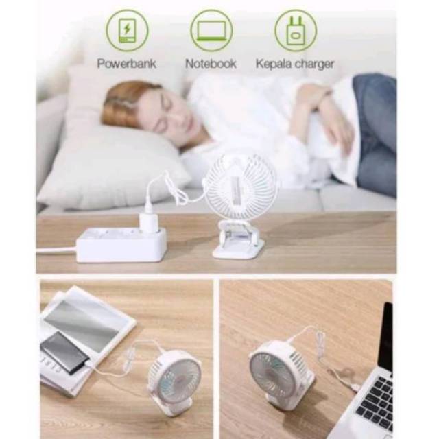 Robot PowerBank RT-BF06 2000 mAh Kipas Angin Mini Portable Fan