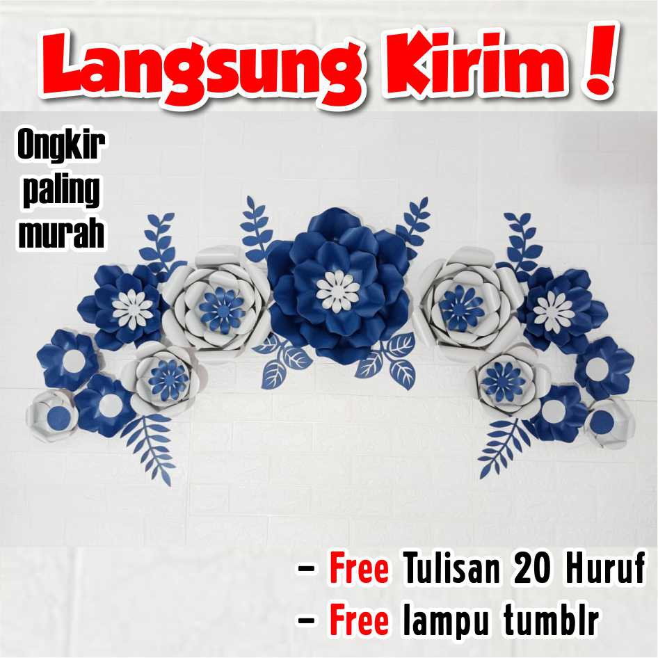 Paper Flower Backdrop Banner Dekorasi Lamaran Tunangan Bunga kertas