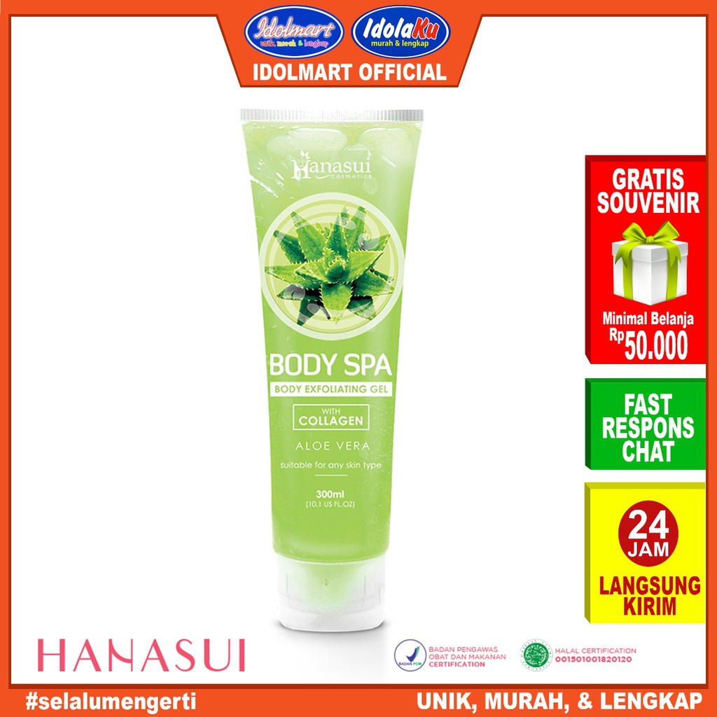 IDOLAKU Hanasui Body Spa Exfoliating Gel Aloe Vera With Collagen