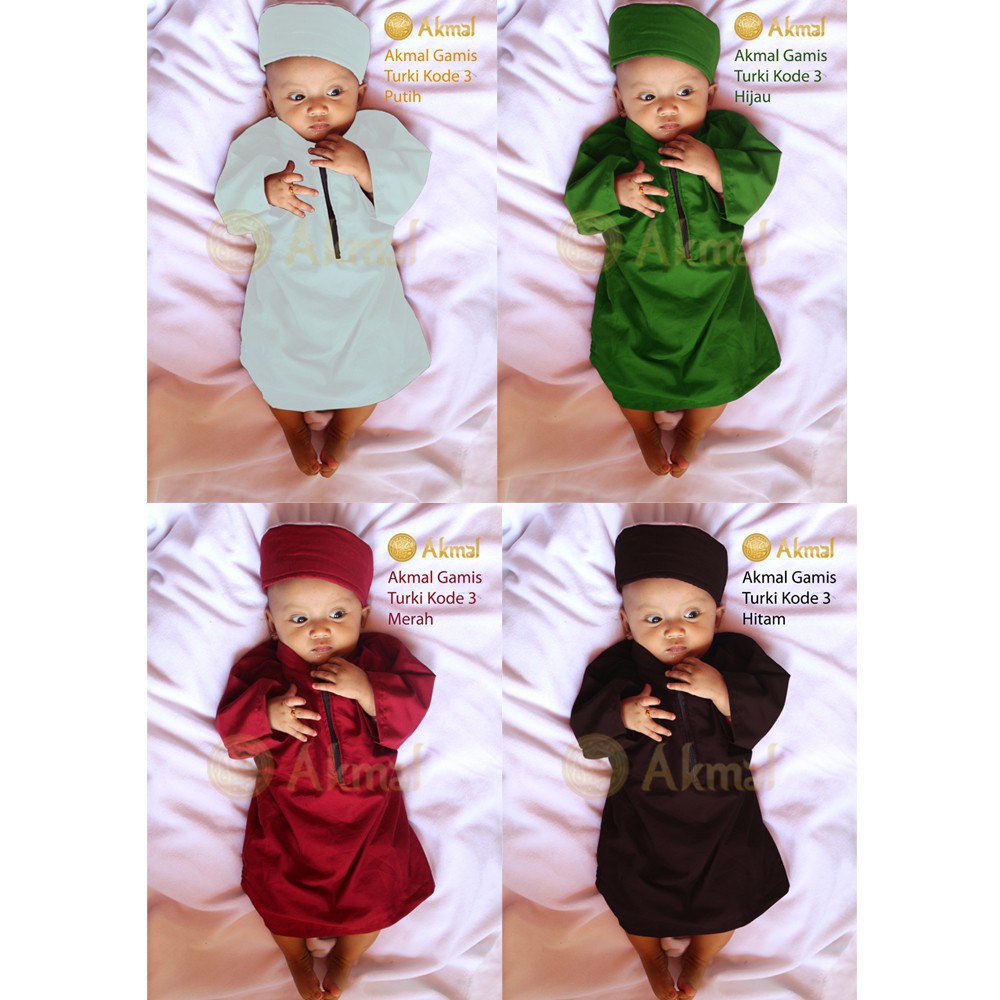 Gamis Bayi & Anak Model Kurta Cocok Acara Aqiqah Baju Muslim Anak Motif Polos Kode 3 - COD