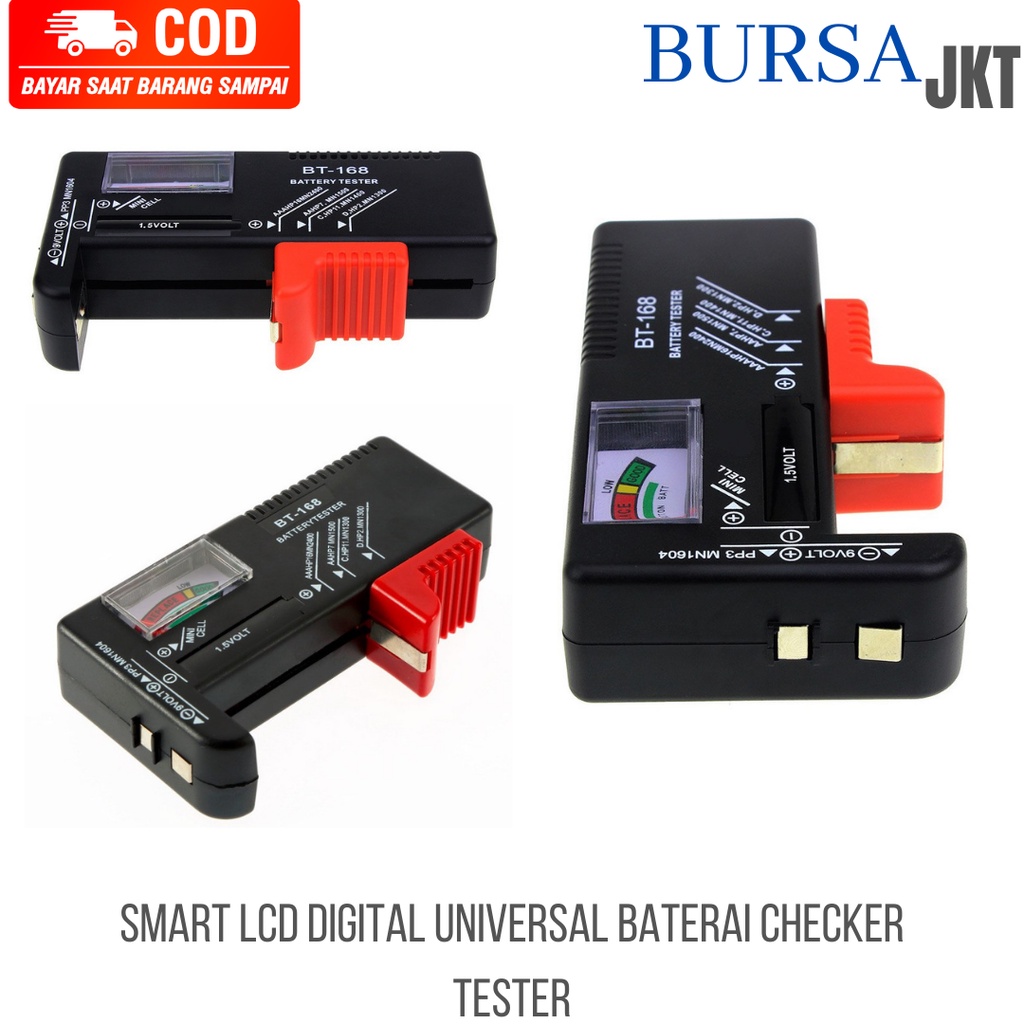 BATERAI BATERY BATRE TESTER 9V ALAT BANTU CEK BATERAI UNIVERSAL AA AAA ANOLOG JAM DLL