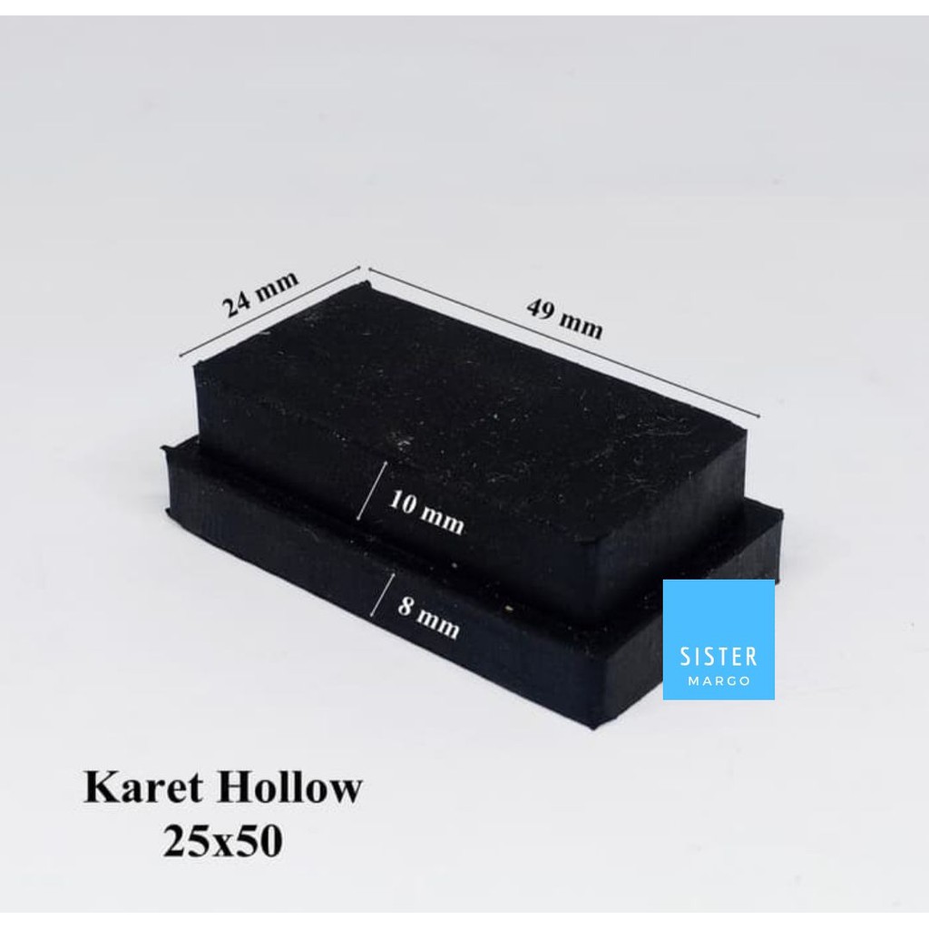 Karet Kaki Besi Kursi Meja Hollow Holo Kotak 25x50 Padat - 8PCS