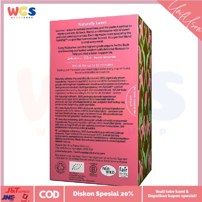 

⭐COD⭐ Pukka Peppermint & Licorice Organic Herbal Tea 20 Sachets 30g