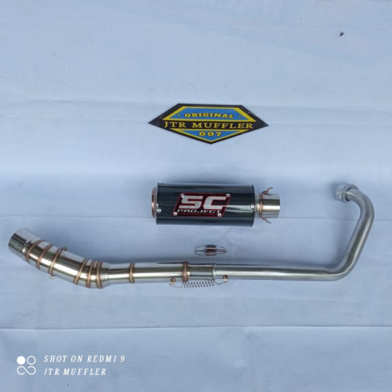Knalpot RACING YAMAHA MX KING 150 SNIPER 150 MX SC PROJECT CARBON FULLSYSTEM