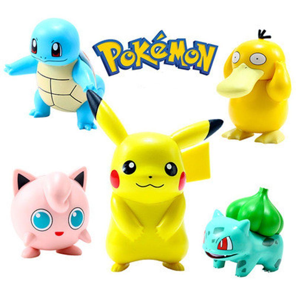 Lanfy Pokemon 6Pcs /Set Hadiah Ulang Tahun Jigglypuff Bulbasaur Charmander Psyduck Tokoh Anime