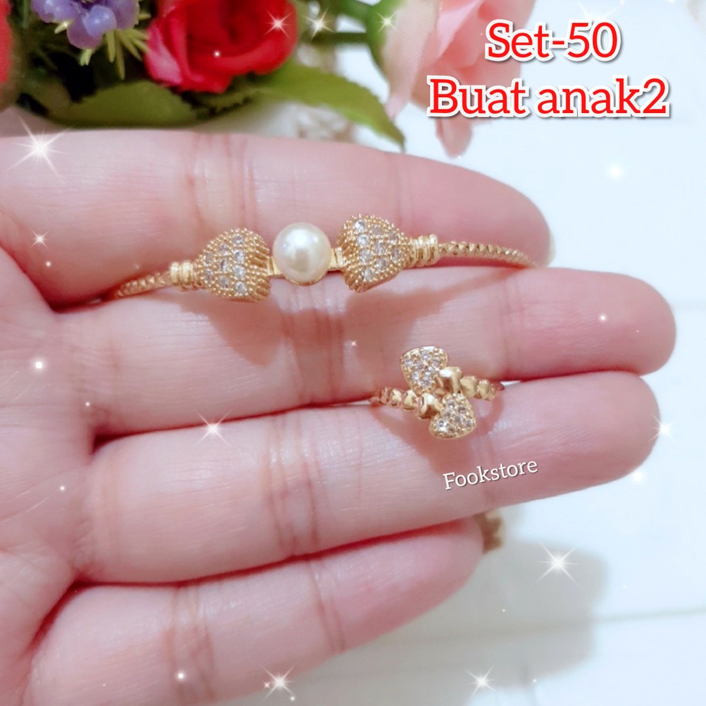 Baru Set gelang anak gratis cincin/ perhiasan anak IMPORT