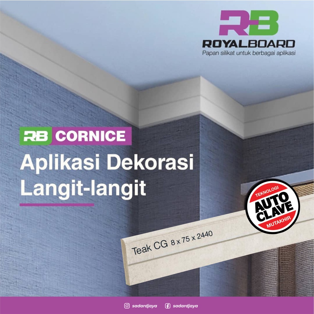 Royalboard Cornice Dekorasi Langit2 Lis Plafon / Plint Lantai Skirting