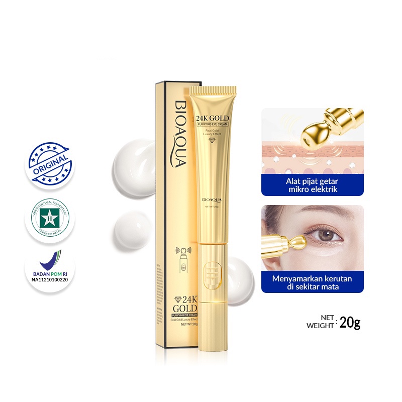 BPOM BIOAQUA 24K Gold Purrifying Eye Cream Krim Mata 20g