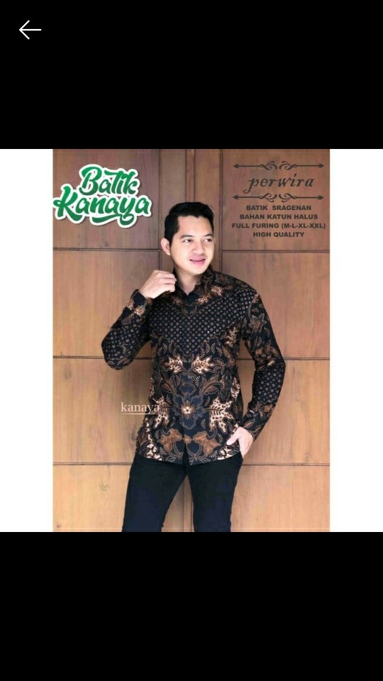 [full Furinng] Kemeja Batik Pria Lengan Panjang Motif Perwira Bahan Katun Sragenan