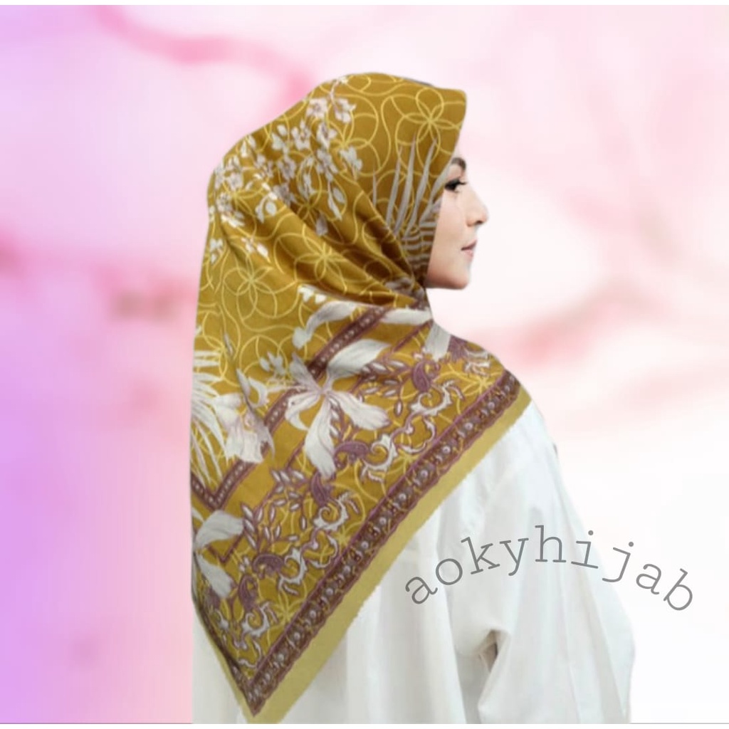 Promo !! Hijab  Segiempat Voal Motif Celline Series Kerudung Segiempat Motif Jilbab Voal