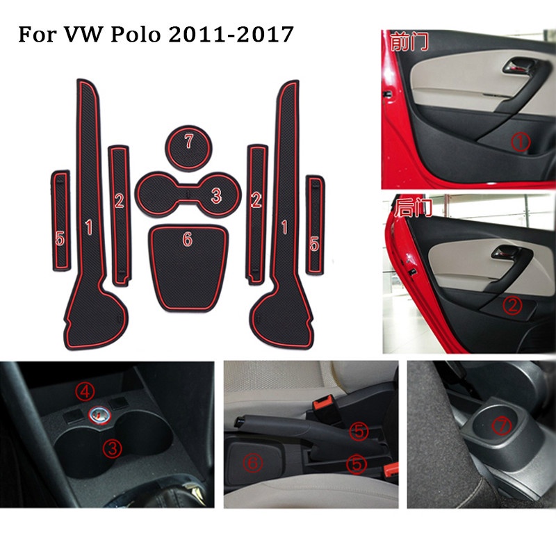 Matras Pad Karet 3D Anti Slip Untuk Interior Mobil VW Polo 6R GTI Volkswagen Polo MK5 MK6 2018 2019 11-17