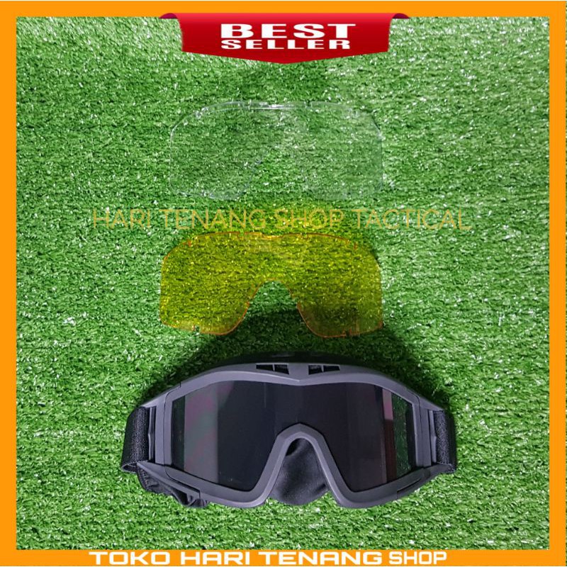 KACAMATA GOOGLE 3 LENSA KACAMATA ANTI ANGIN