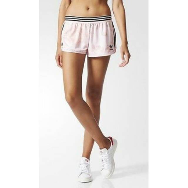 pastel rose adidas shorts