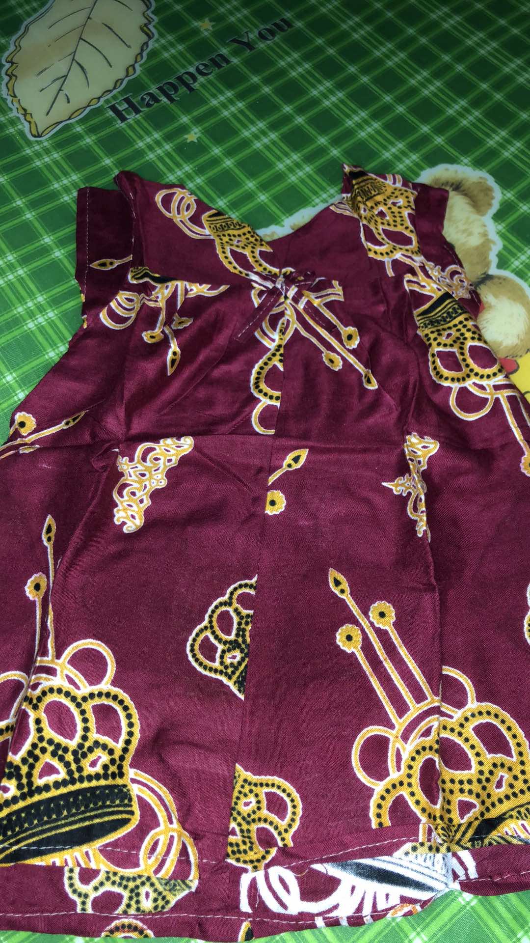Dress Batik Anak Perempuan Tanpa Lengan Bunga Murah Cantik Lucu