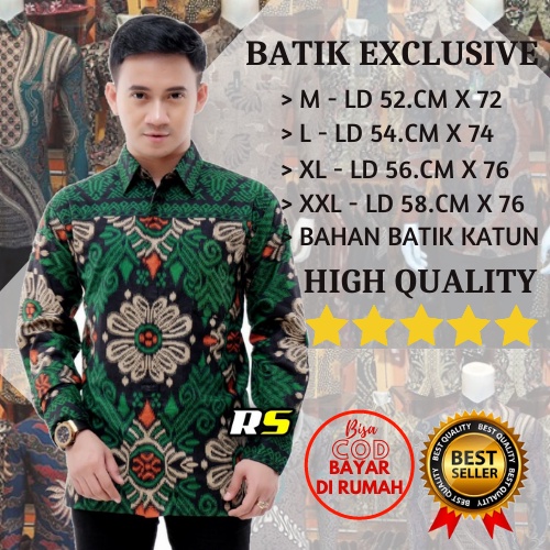 Batik PUTRAMAHKOTA Kemeja Batik Pria Lengan Panjang size M L XL XXL Reguler Premium Quality