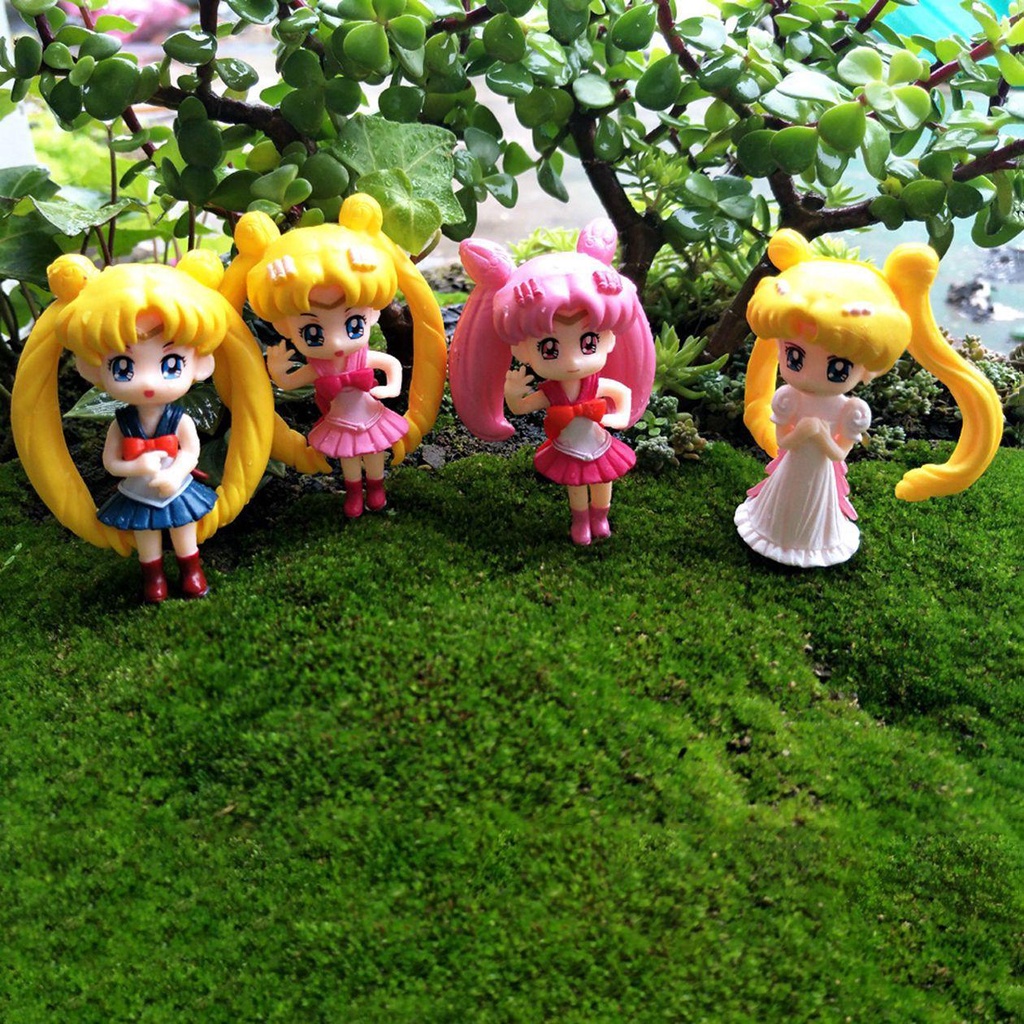 Augustina Patung Gadis Cantik Gaya Jepang Mini DIY Ornamen Kue Taman Peri Hadiah Anak Kerajinan Resin