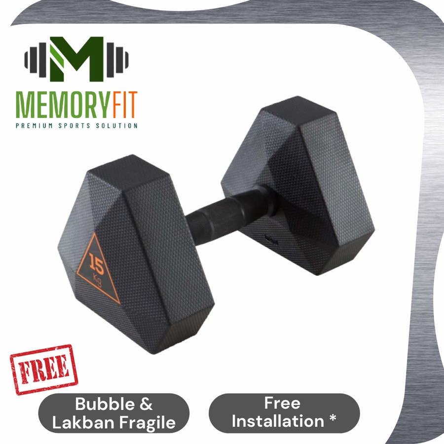 DOMYOS - HEXAGONAL 15 KG DUMBELL / DUMBELL / BARBELL