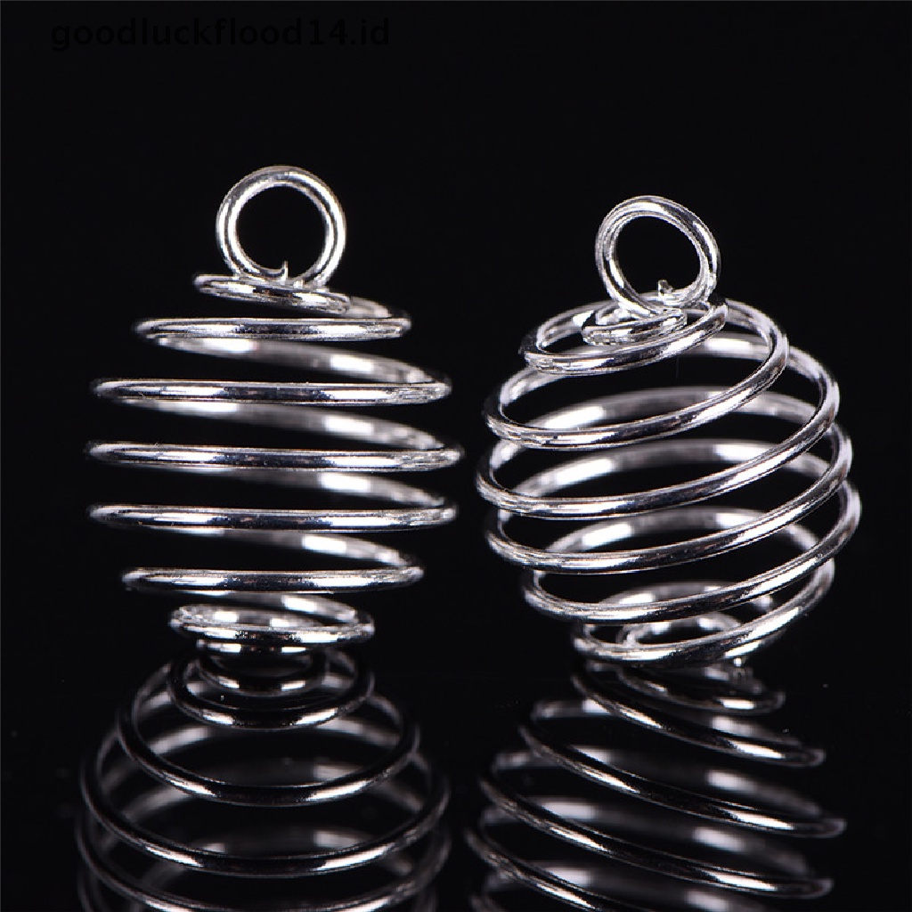 [OOID] 30PCS/Set Spiral Bead Cages Pendants Silver Plated Craft Jewelry Making DIY Gift ID