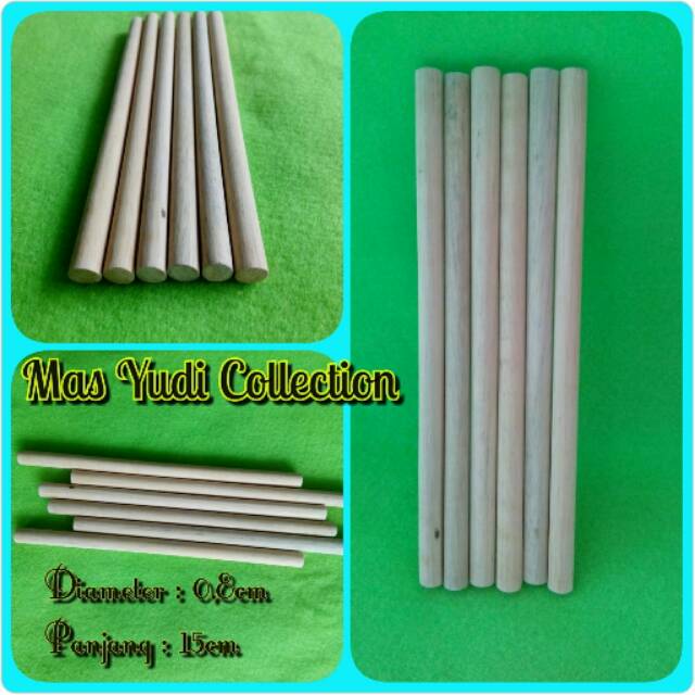 Stick Kayu  Bulat  Dowel Diameter 8mm Panjang 15cm 