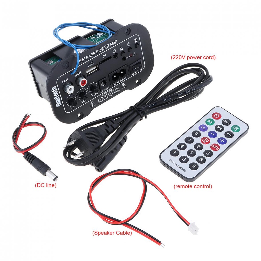 COD 5inci 4-10 inci 10 inci Amplifier Board Karaoke Audio Bluetooth USB FM Radio TF Player Subwoofer 30-120W