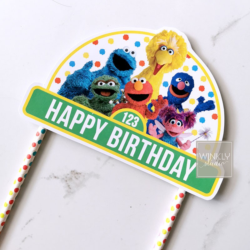 READY Big Cake Topper Elmo Sesame Street Topper Kue Tart / Hiasan Kue Ulang Tahun Cookie Monster