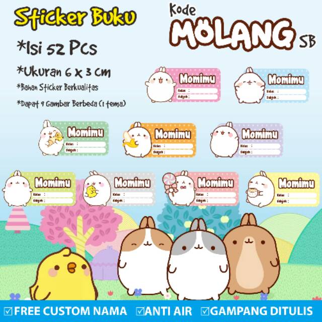 Stiker Sticker Label Buku Tulis  Buku  Pelajaran Anak Remaja 